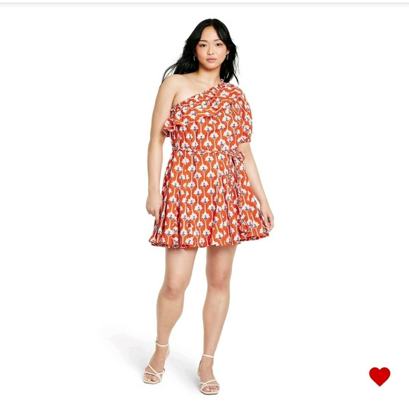 RHODE x Target Women's Large Lotus Floral Print One Shoulder Mini Dress - Picture 4 of 6